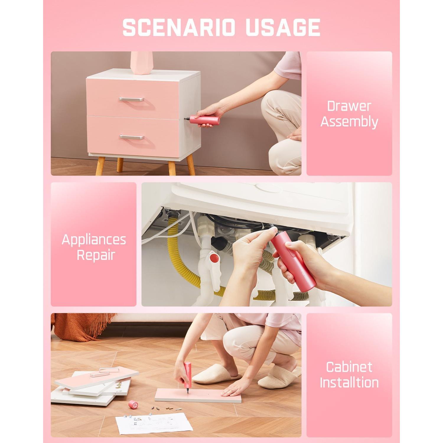 Destornillador Inalámbrico Fanttik NEX S1 Rosa 320 RPM