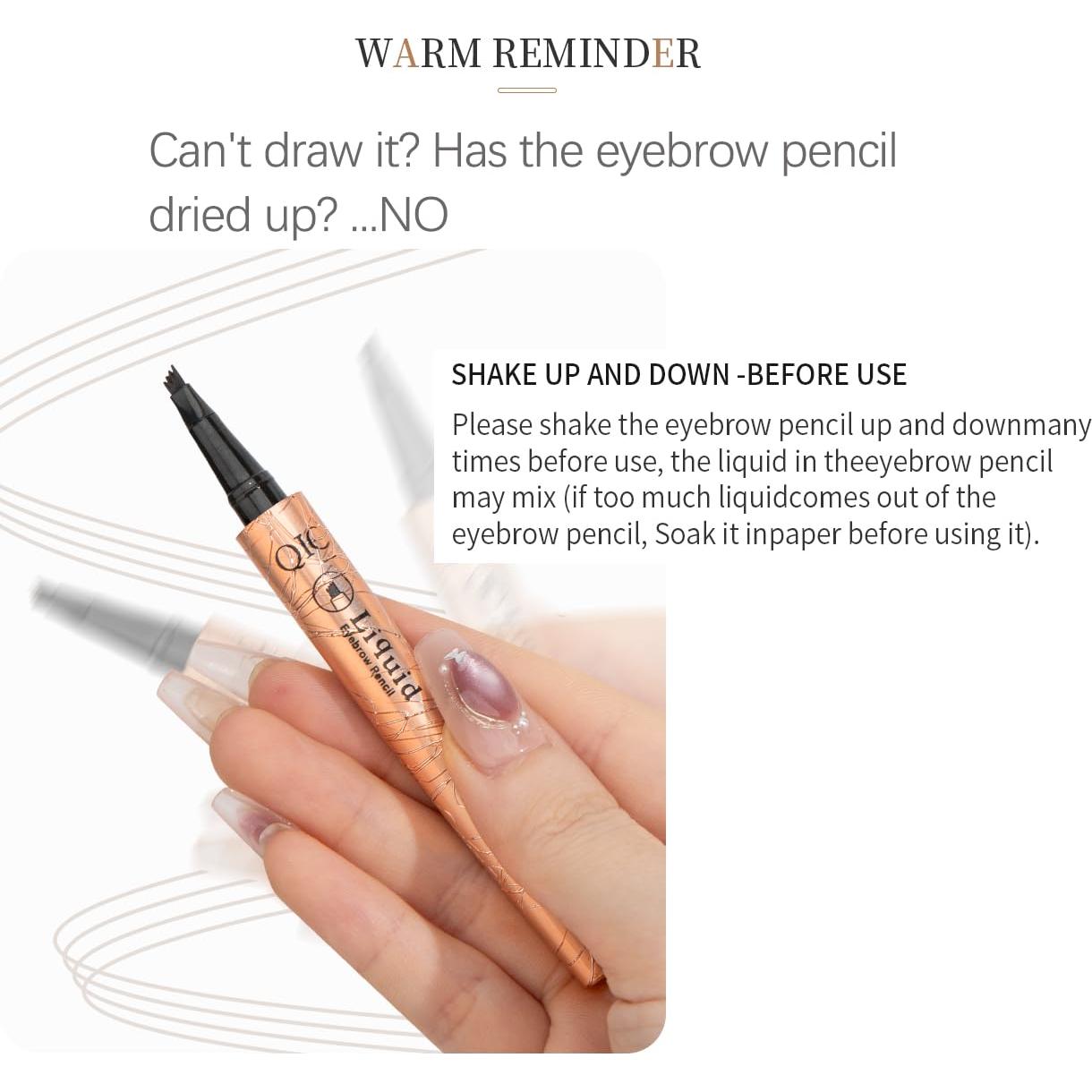 Lápiz de Cejas Yulinlon 4 Puntas Impermeable Marrón Claro