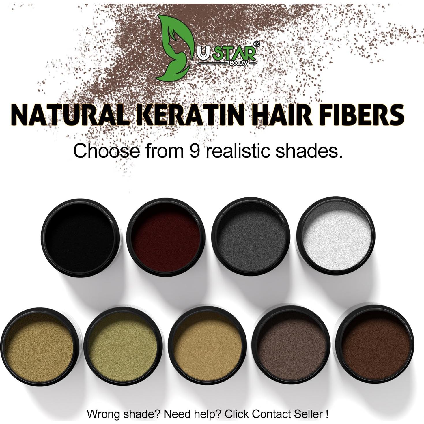 Fibras Capilares Ustar 12g para Cabello Ralo - Marrón Claro