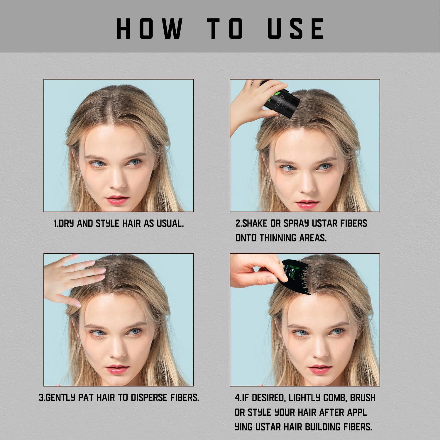 Fibras Capilares Ustar 12g para Cabello Ralo - Marrón Claro