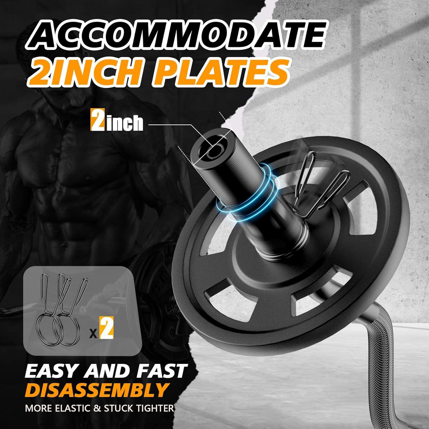 Barra de Curl EZ Olímpica LAVVON 120 cm Acero Cromado 227 kg