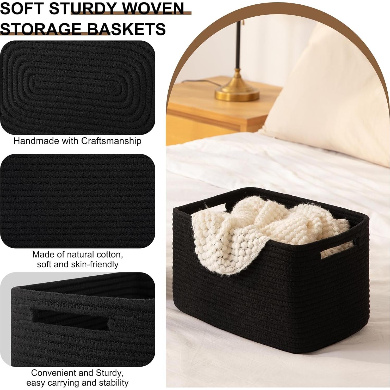 Cestas de Almacenamiento Tejidas OIASKET 4 Piezas 33x22.9x19.8cm