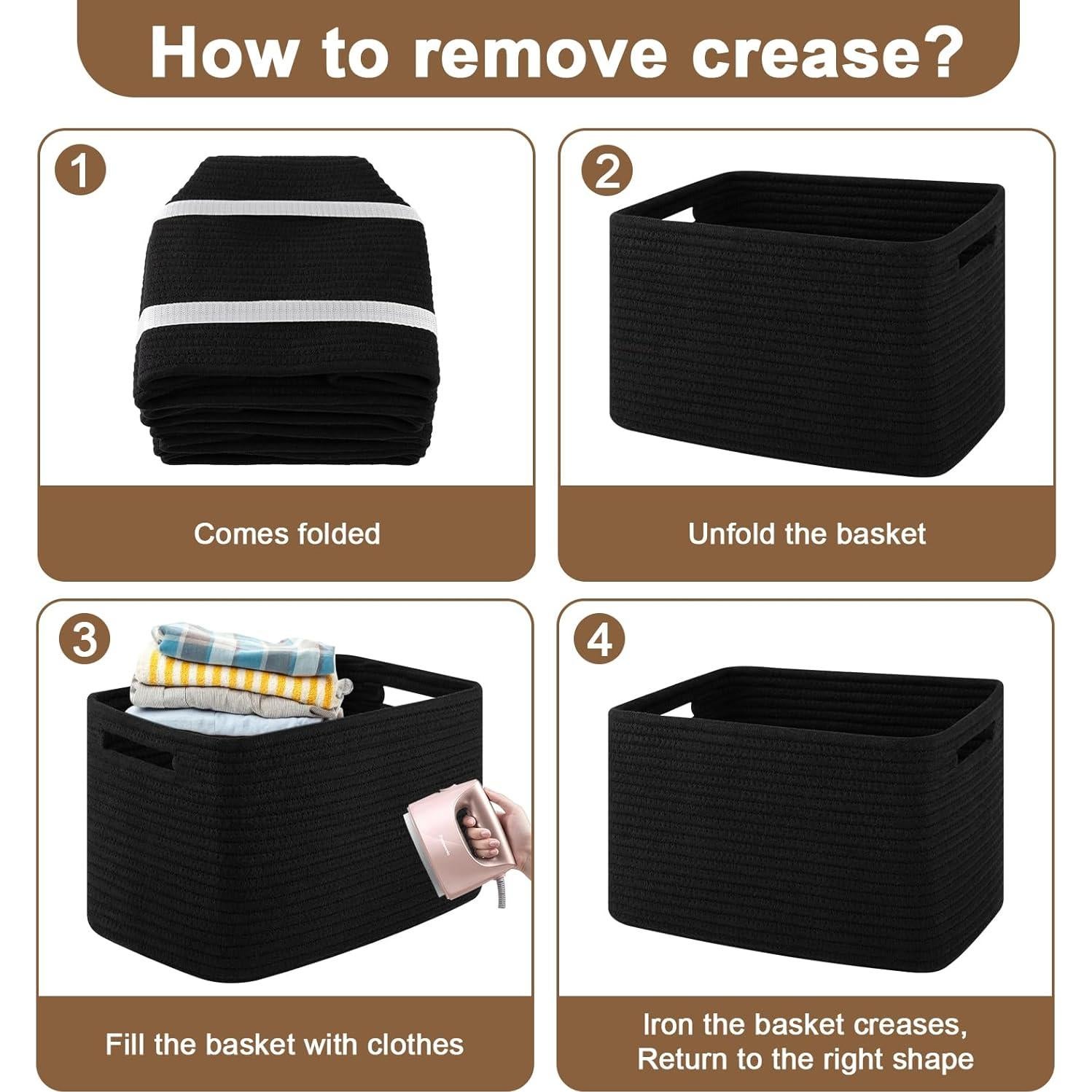 Cestas de Almacenamiento Tejidas OIASKET 4 Piezas 33x22.9x19.8cm