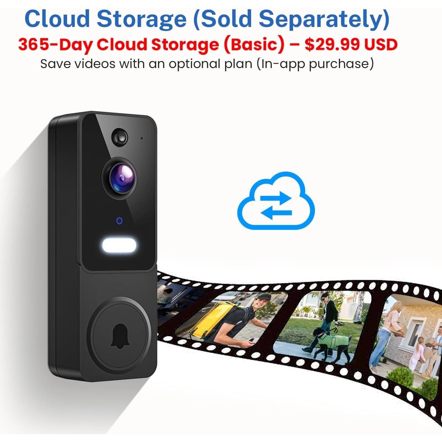 Cámara Timbre Video Inalámbrica FineLuck P80 1080p Negro