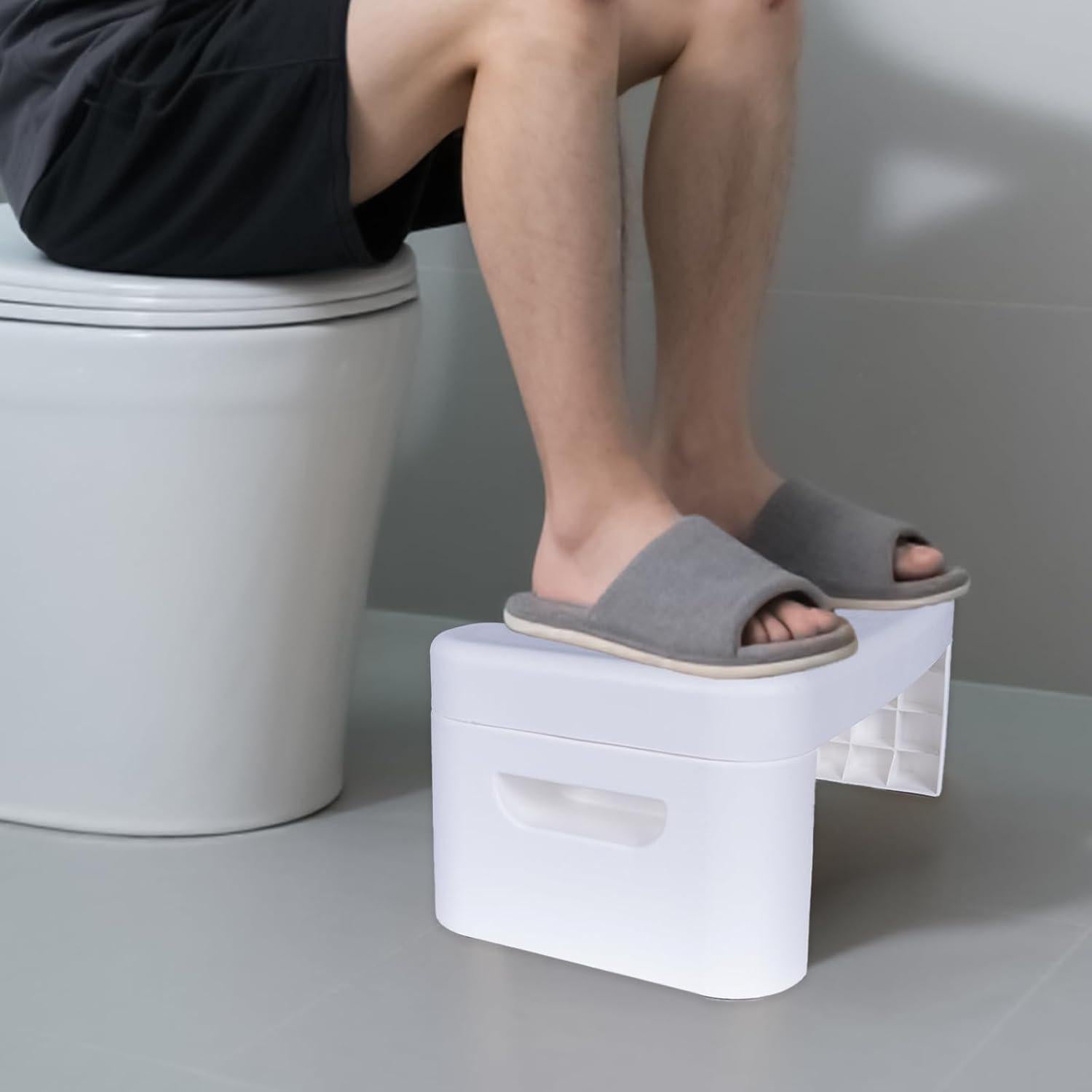 Taburete de Inodoro Plegable Coldcool Negro 17.78 cm Antideslizante