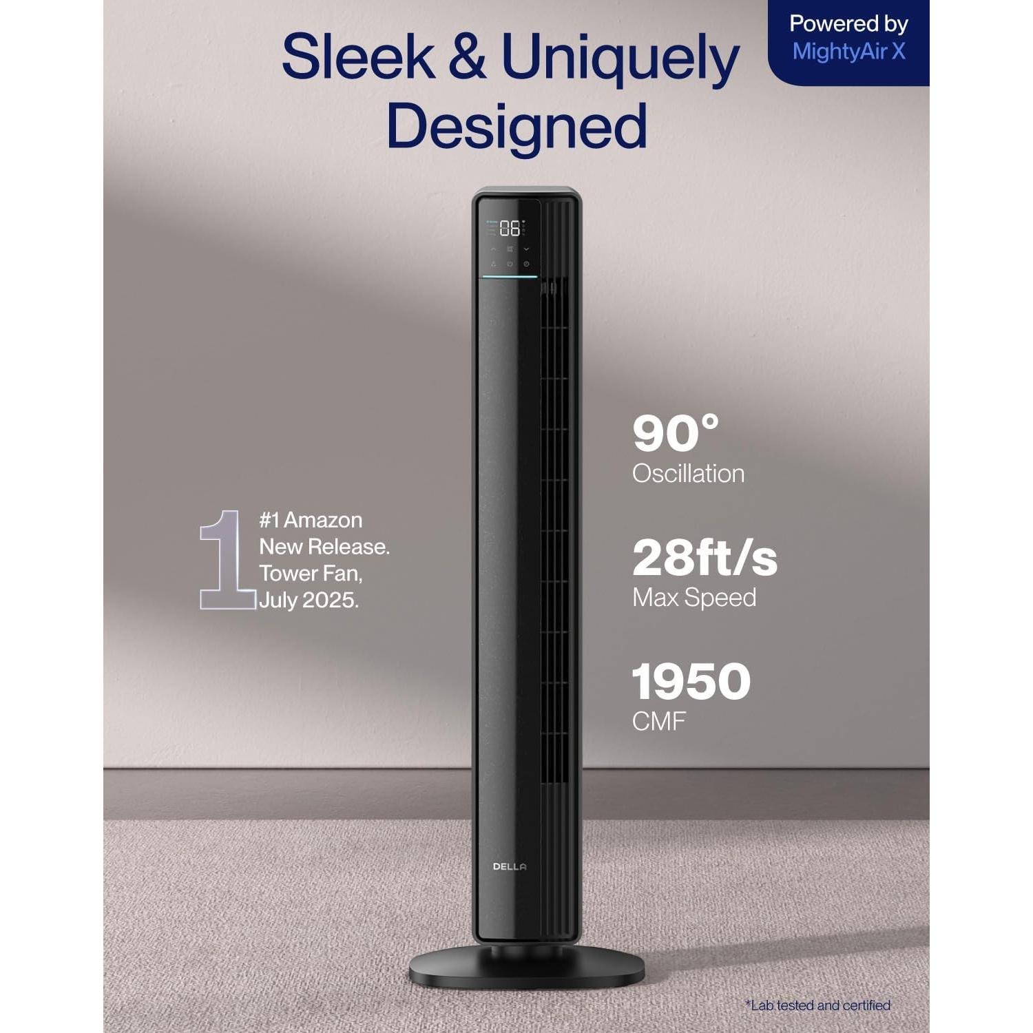 Ventilador Torre Inteligente Della TF01S-BK 42" 12 Velocidades