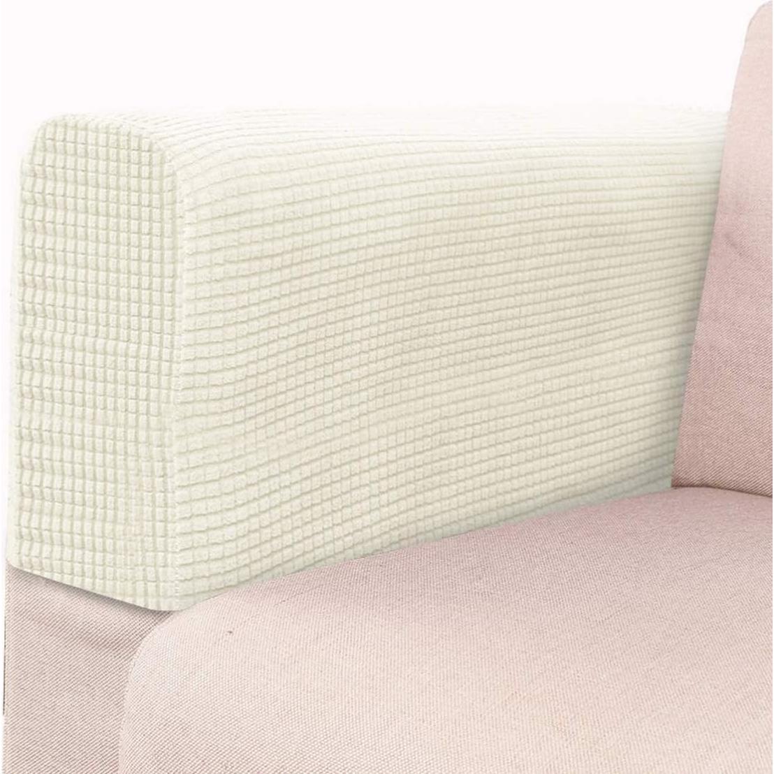 Fundas de Brazo de Sofá RCFINE 2 Pcs Antideslizantes Beige