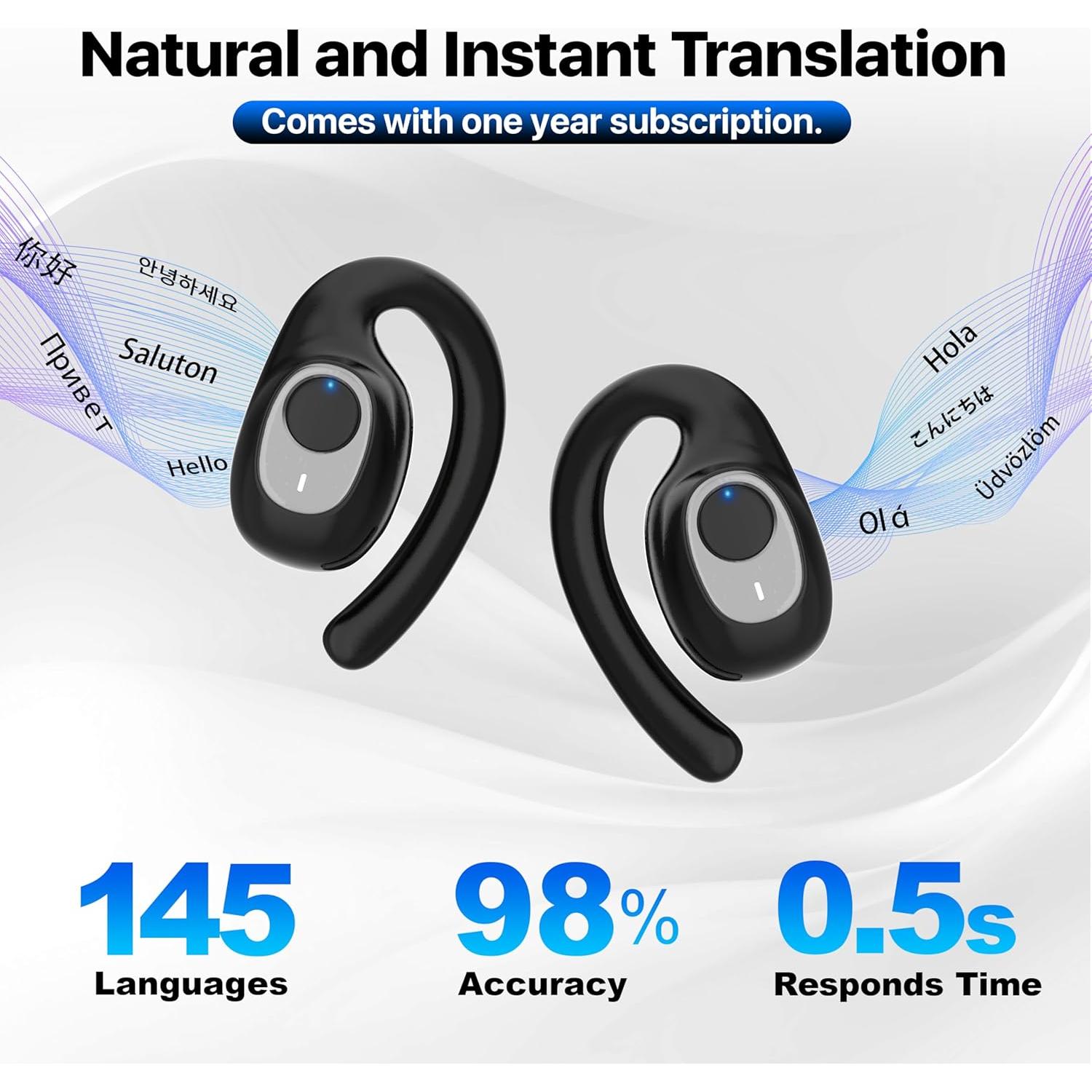Auriculares Traductores AI Merryking X5 Pro Negro 144 Idiomas