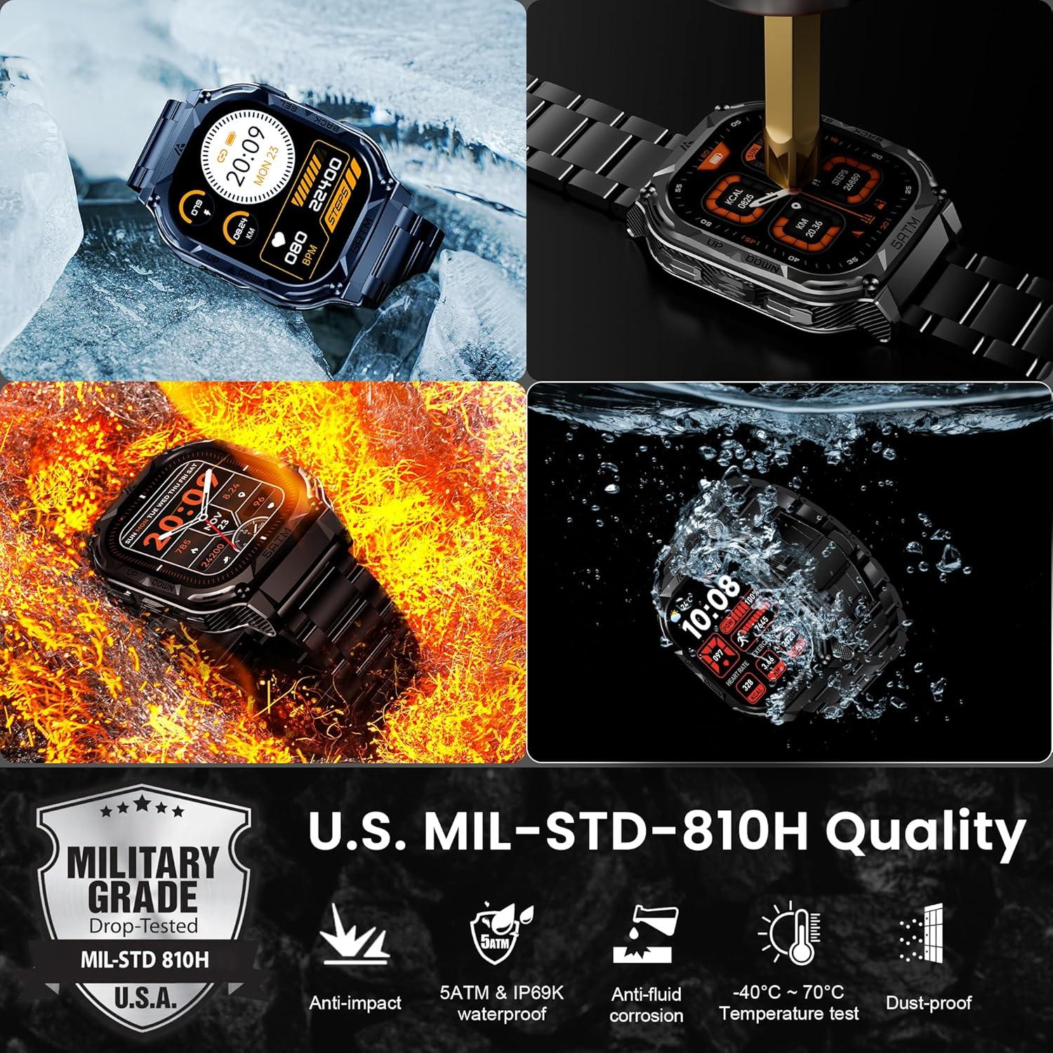 Reloj Inteligente GPS AMAZTIM M3E para Hombres, Acero Inoxidable, 50M