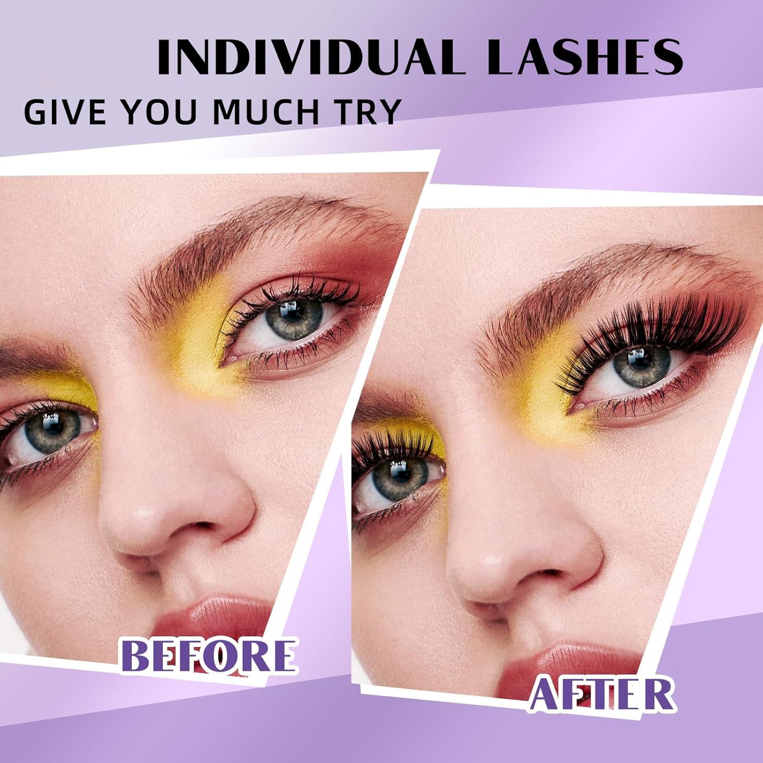 Kit de Extensión de Pestañas B&Qaugen 280pcs C Curl 30D+40D