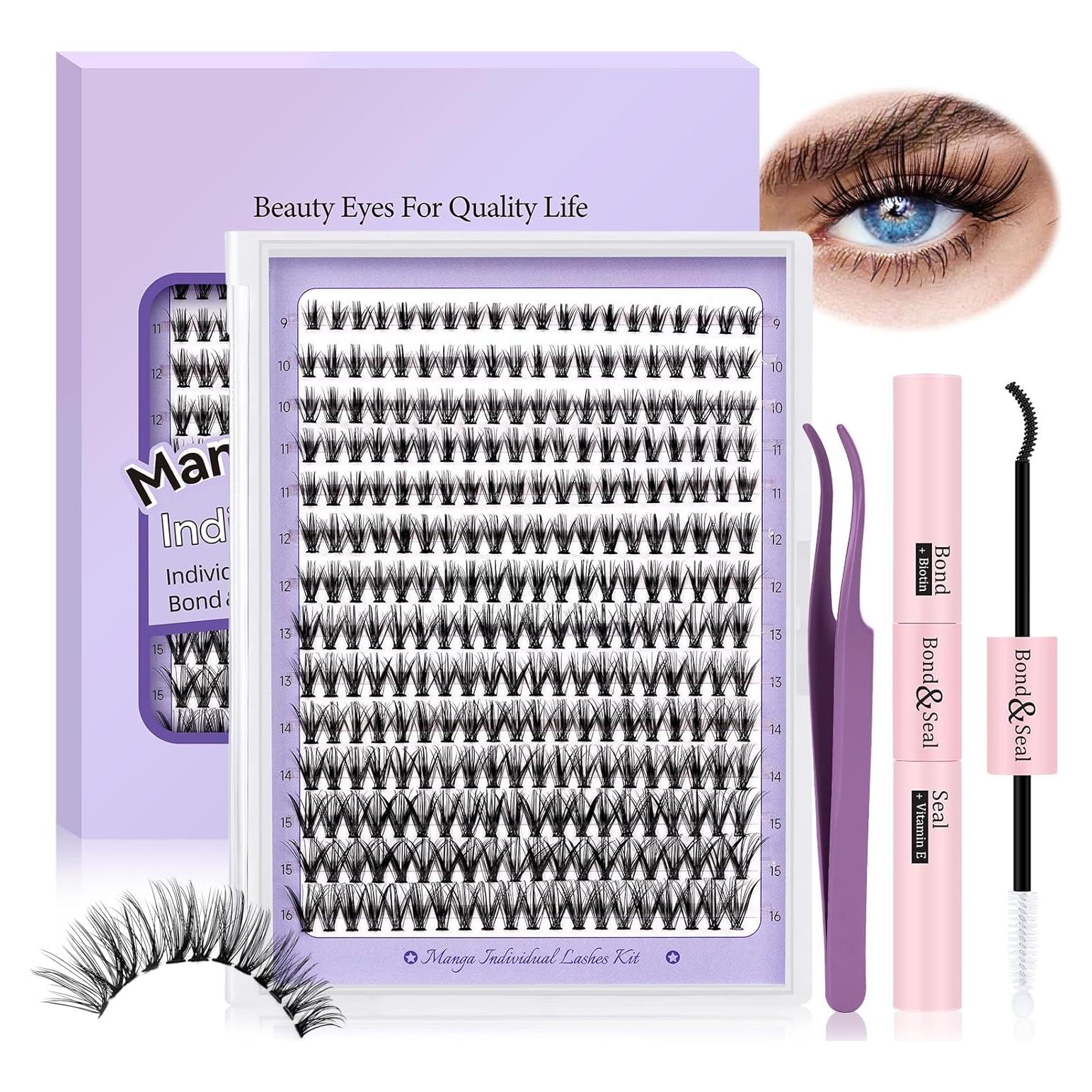 Kit de Extensión de Pestañas B&Qaugen 280 PCS 30D D Curl