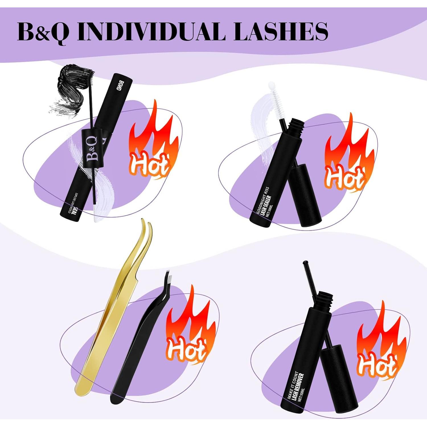 Pestañas Individuales B&Qaugen 300 PCS 50D DIY Clusters