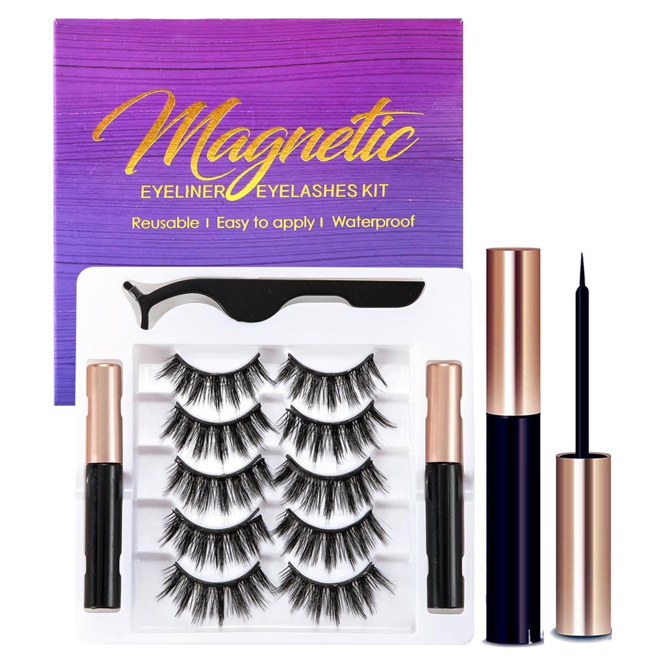 Pestañas Magnéticas Sikkis - Kit con Delineador y 5 Pares Reutilizables