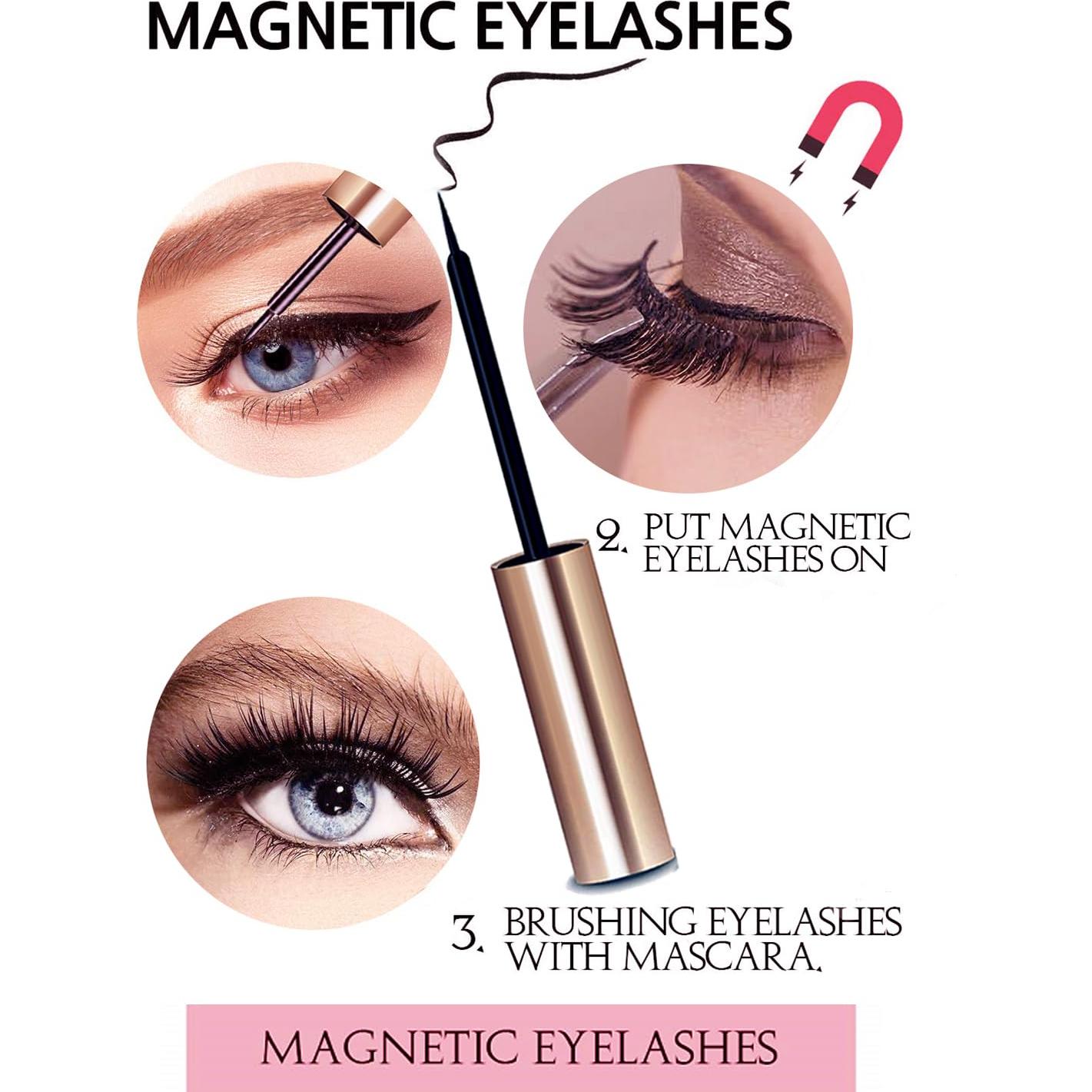 Pestañas Magnéticas Sikkis - Kit con Delineador y 5 Pares Reutilizables