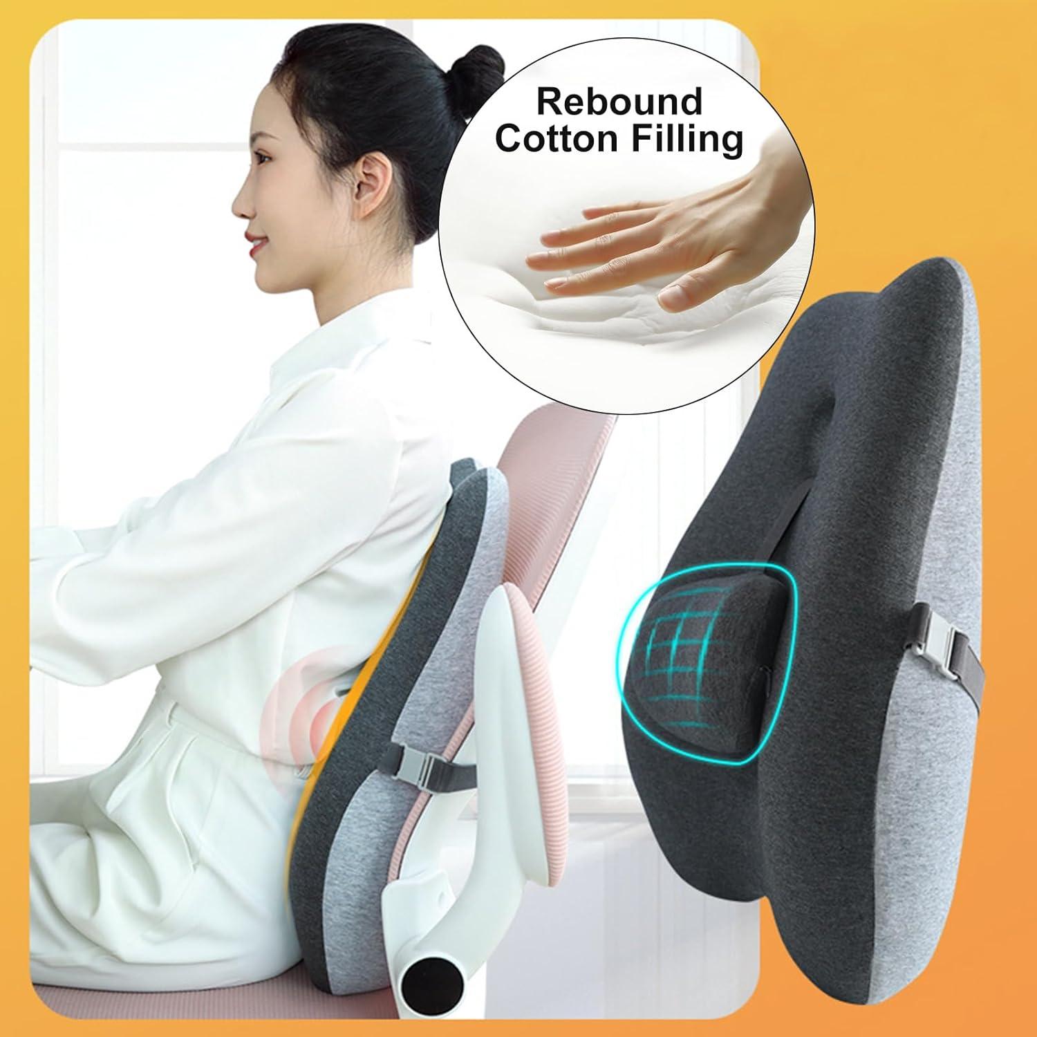 Cojín Lumbar Ajustable ROOMLIFE Espuma de Memoria 50.8x40.6cm