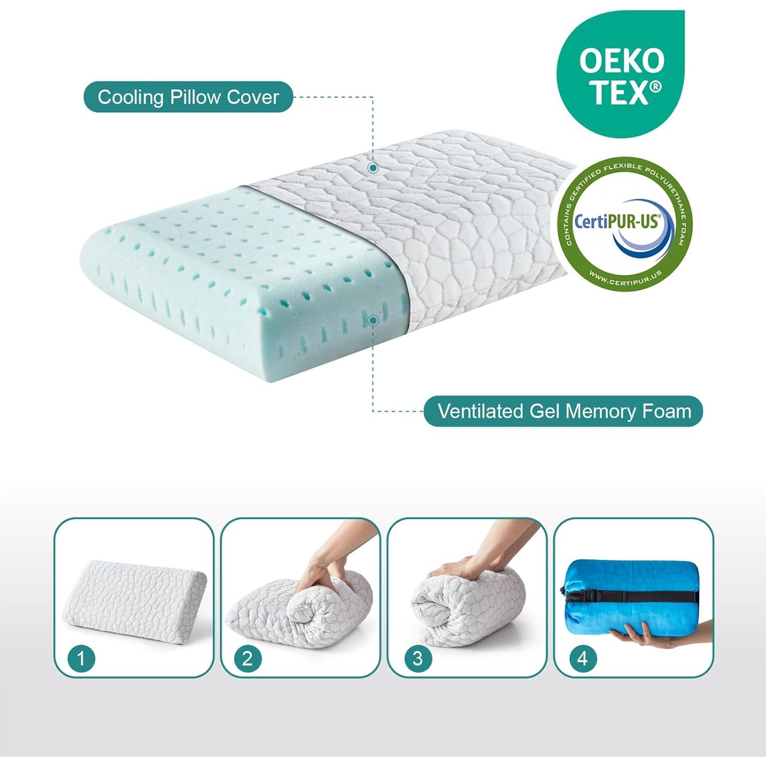 Almohada de Viaje Splamdarrv de Gel Refrigerante 48x30 cm