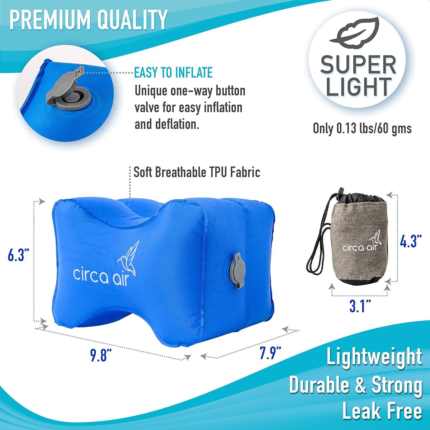 Almohada Inflable para Rodilla Circa Air Azul - Alivio Ciática