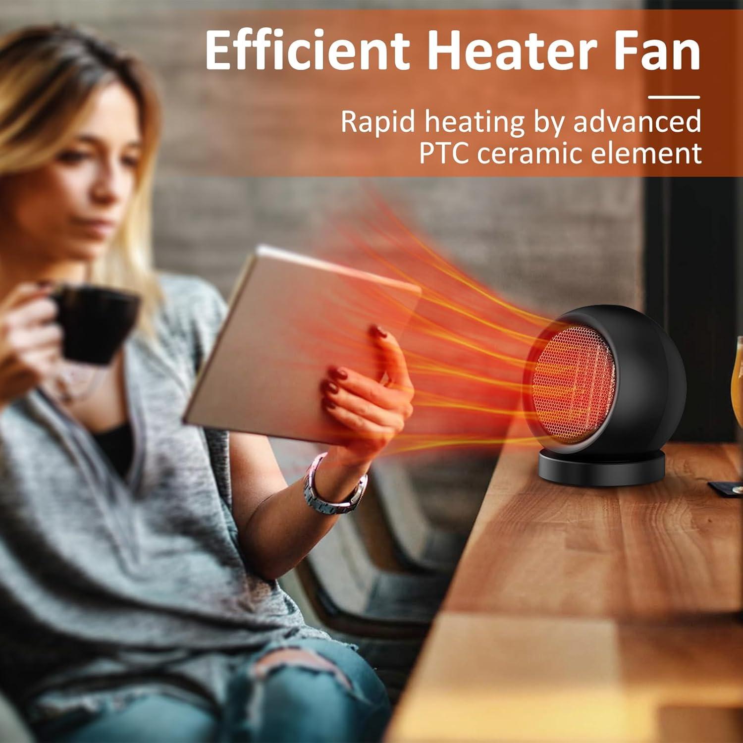 Calentador de escritorio Lmkeji 600W compacto y silencioso