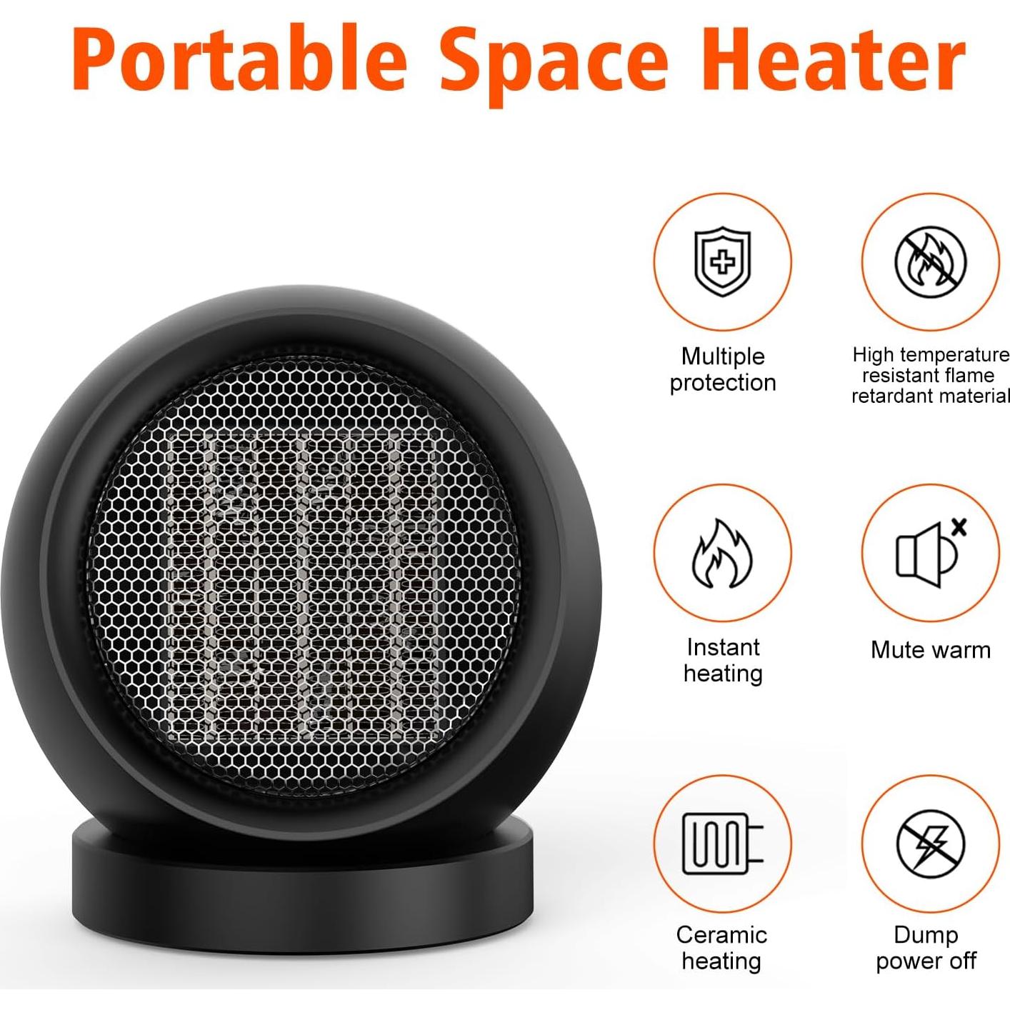 Calentador de escritorio Lmkeji 600W compacto y silencioso