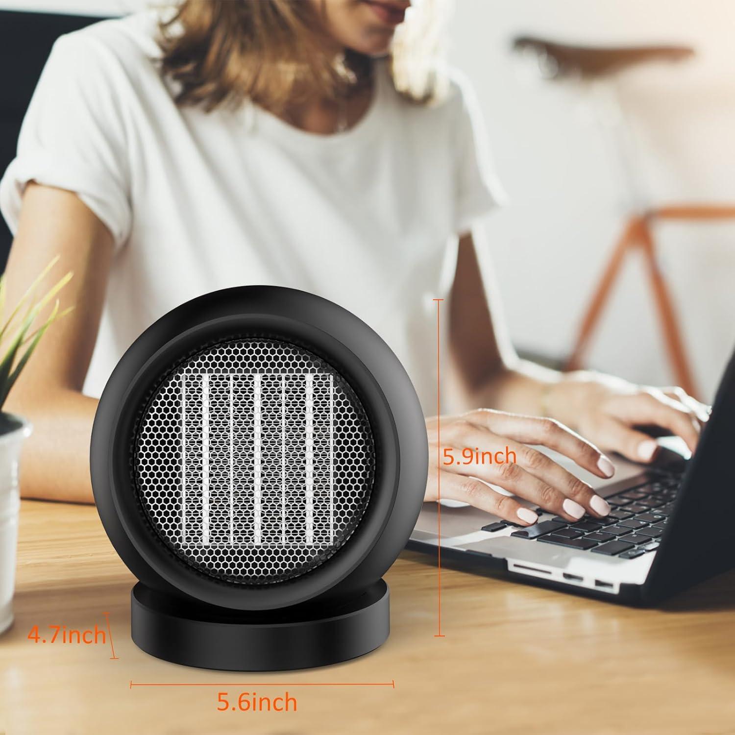 Calentador de escritorio Lmkeji 600W compacto y silencioso