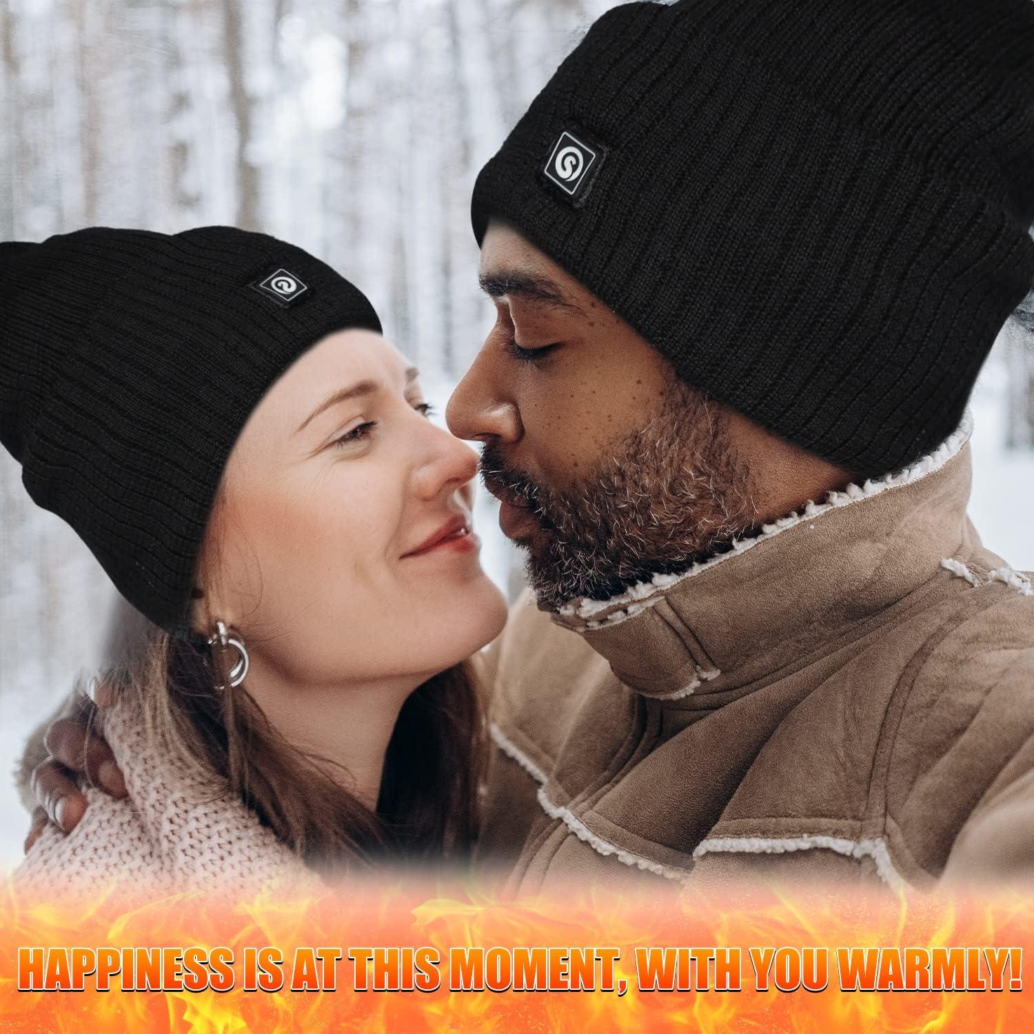 Gorro Térmico Eléctrico Calentado Unisex 7.4V Negro