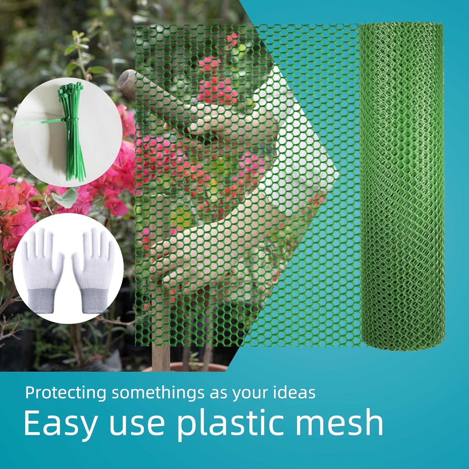 Malla Plástica Verde ESSFF 39.88cm x 5m para Jardín y Mascotas