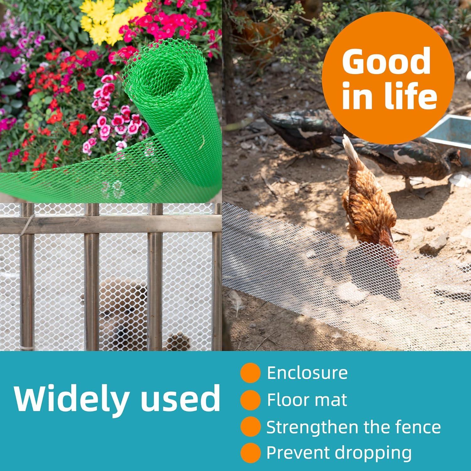 Malla Plástica Verde ESSFF 39.88cm x 5m para Jardín y Mascotas