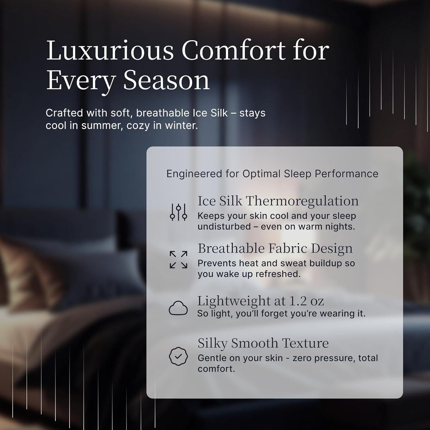 Máscara de Sueño 3D Nox Sleep Ajustable de Seda Fría - Negro