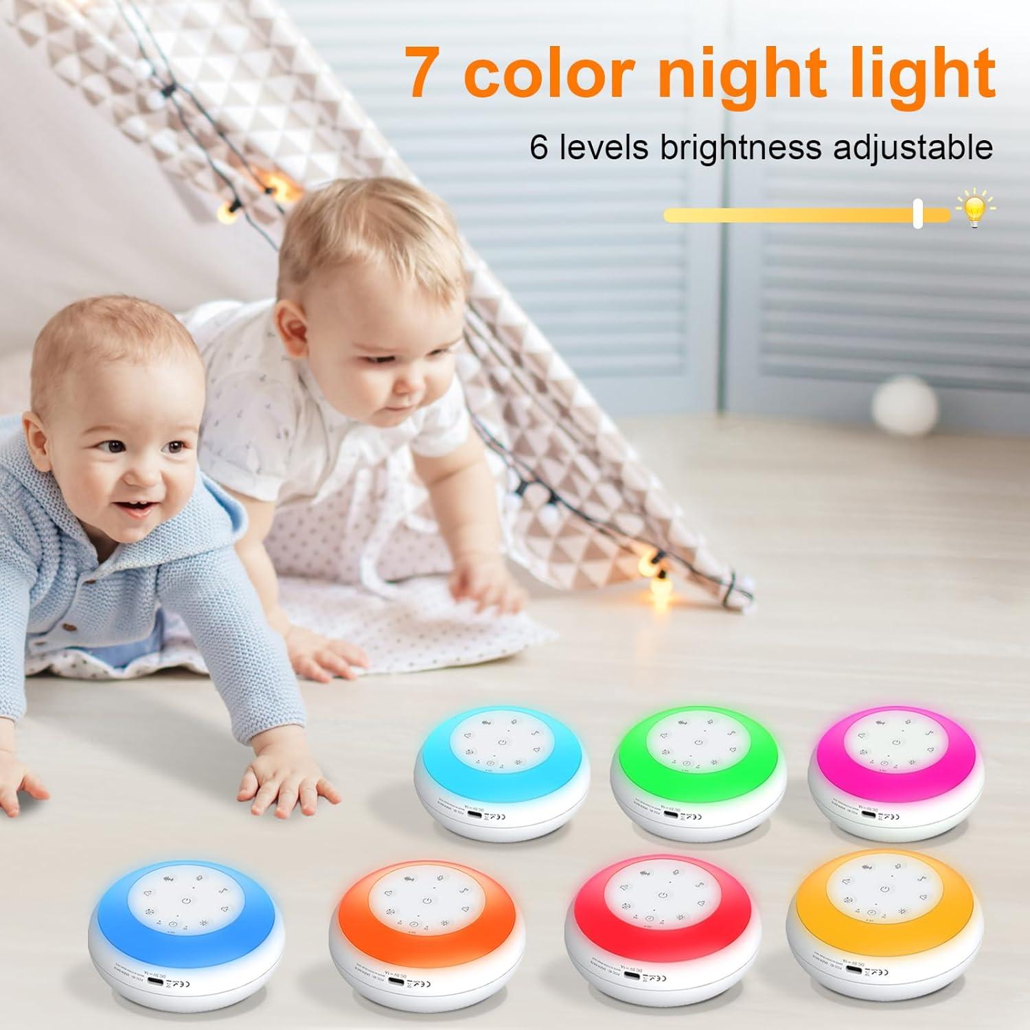 Máquina de Sonido Ruido Blanco XYNGU Portátil 24 Sonidos 7 Luces