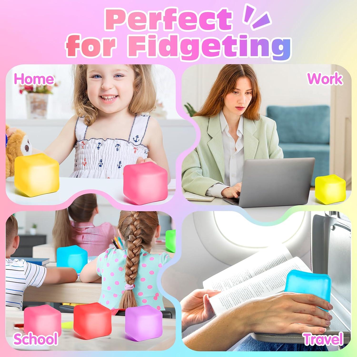 Paquete de 8 Cubos Antiestrés VISCOO 4.6 cm Juguetes Sensoriales