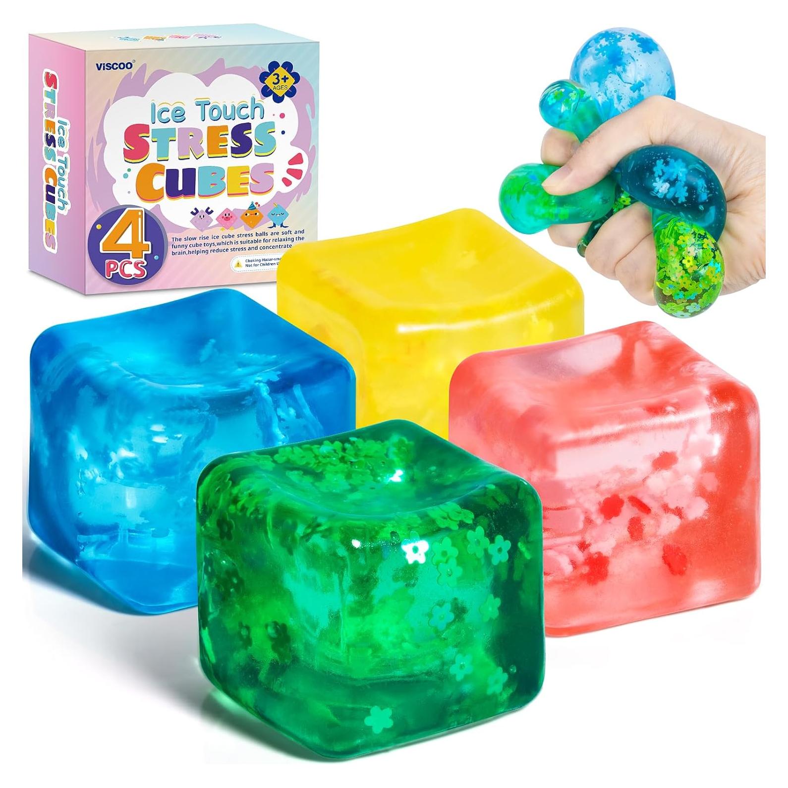 Paquete de 4 Juguetes Antiestrés Cubos Fidget VISCOO