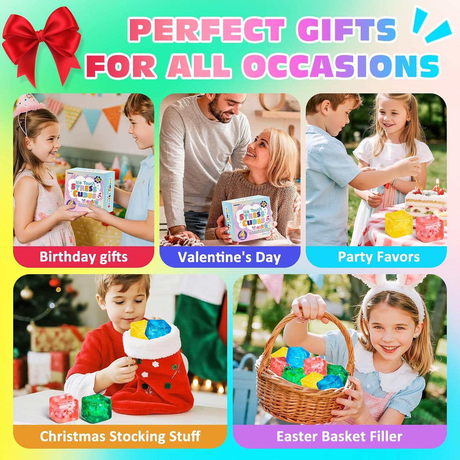 Paquete de 4 Juguetes Antiestrés Cubos Fidget VISCOO