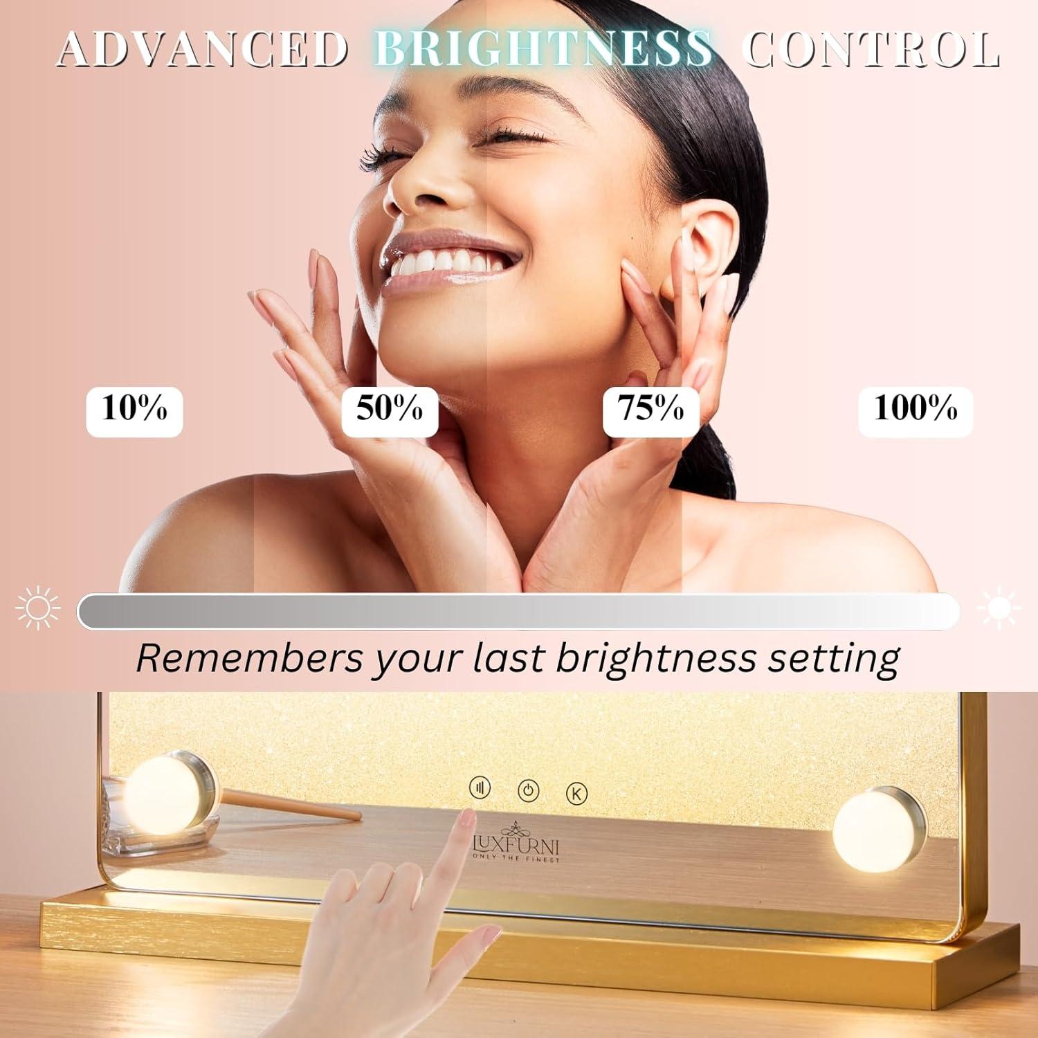 Espejo de Maquillaje Iluminado LUXFURNI Starry X 52 cm