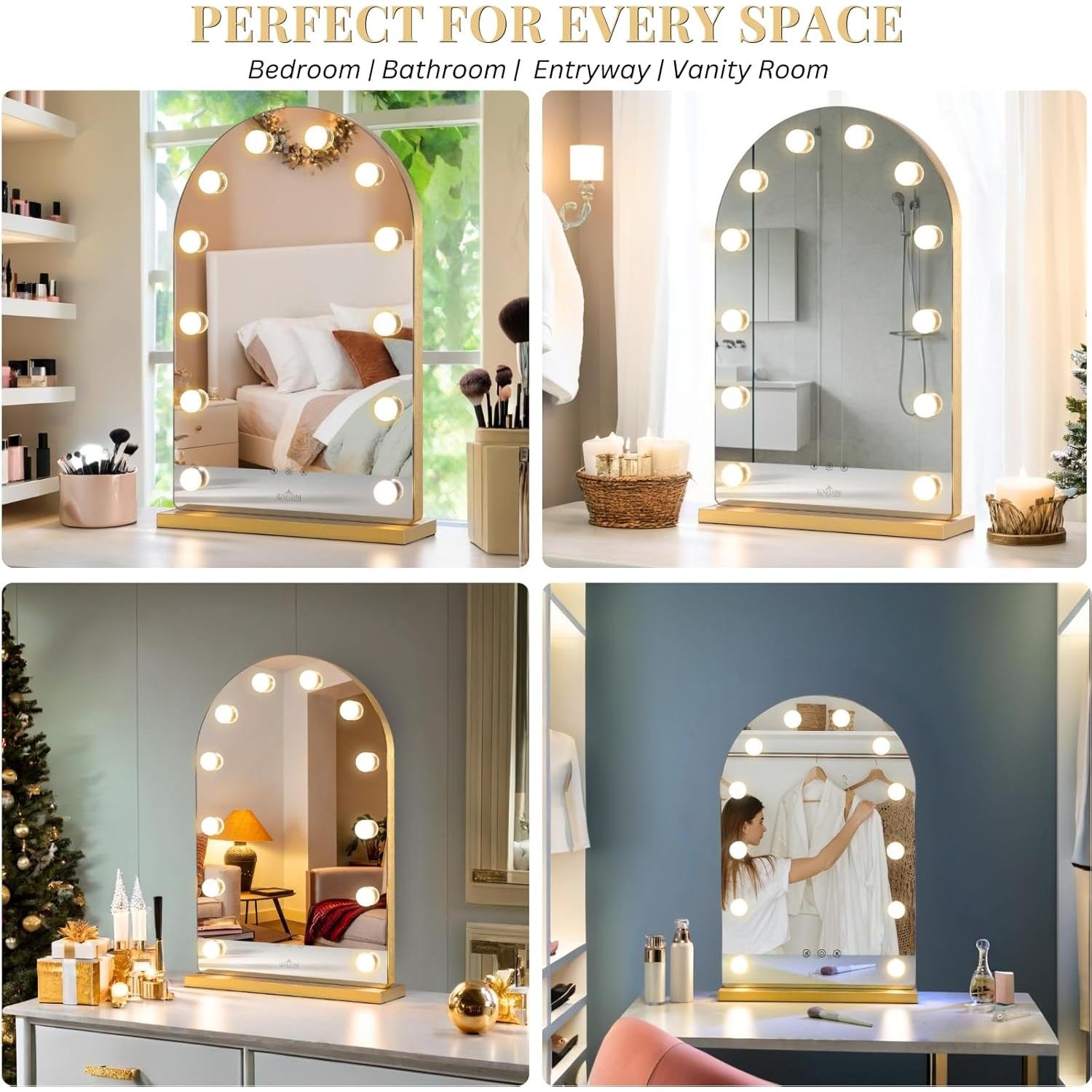 Espejo de Maquillaje Iluminado LUXFURNI Starry X 52 cm