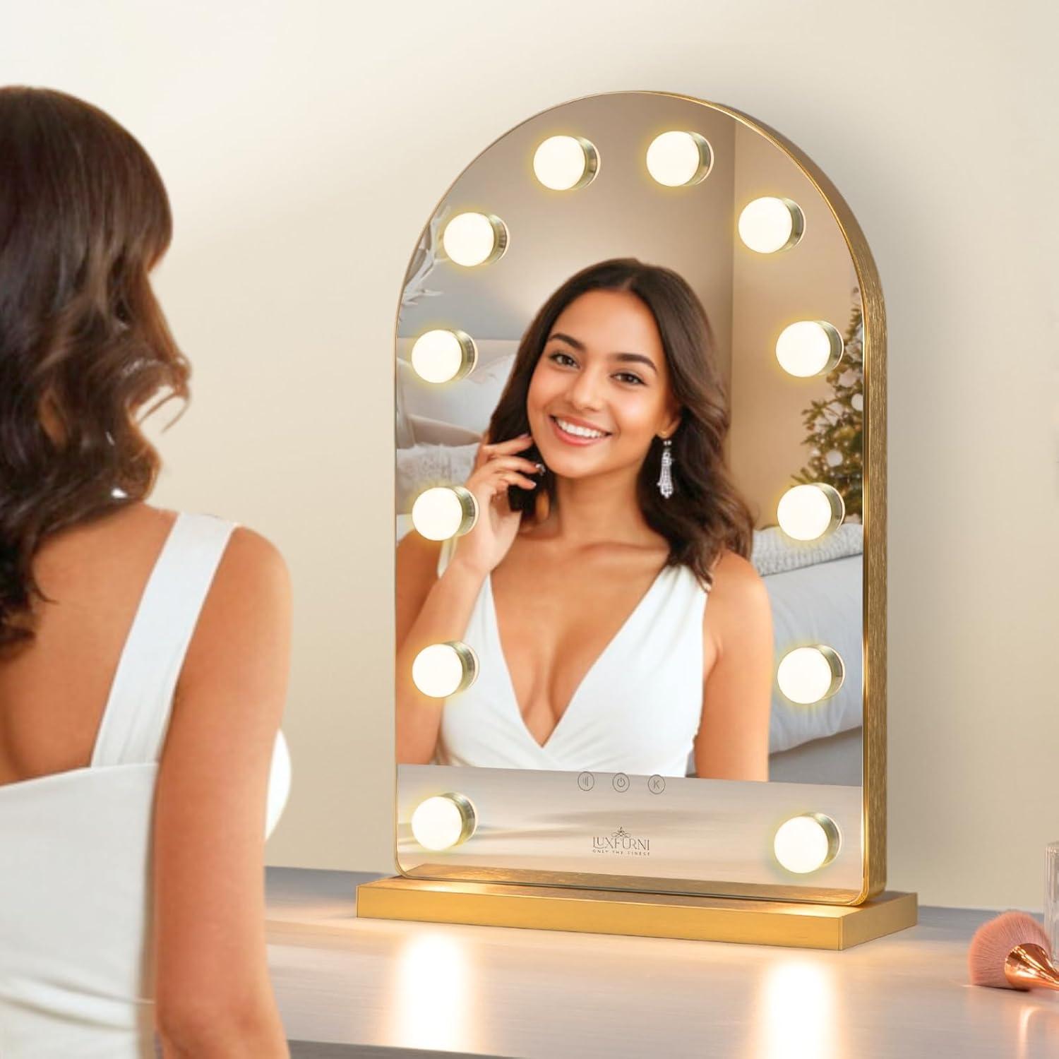 Espejo de Maquillaje Iluminado LUXFURNI Starry X 52 cm