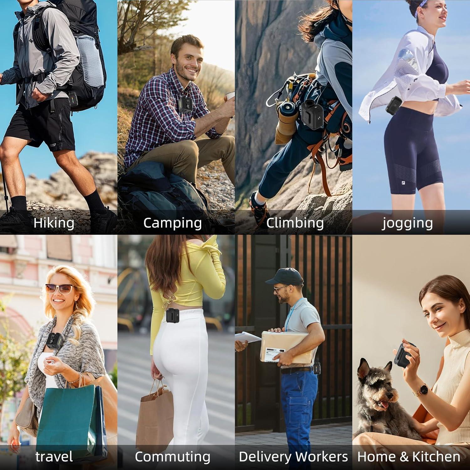 Ventilador Turbo Portátil Qerhod 7-en-1 Recargable 10000mAh