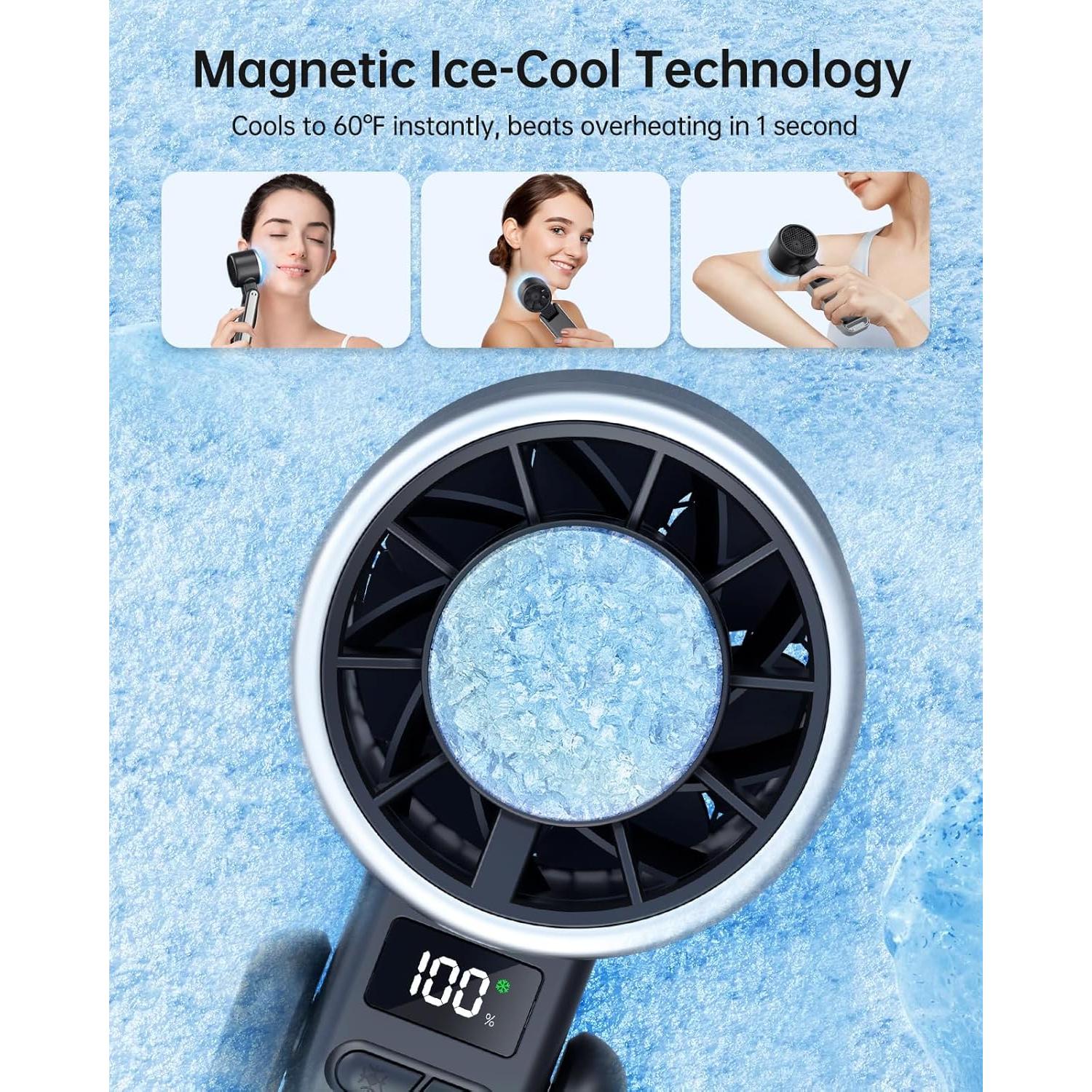 Ventilador Portátil TriPole 3 en 1 con Enfriamiento por Hielo