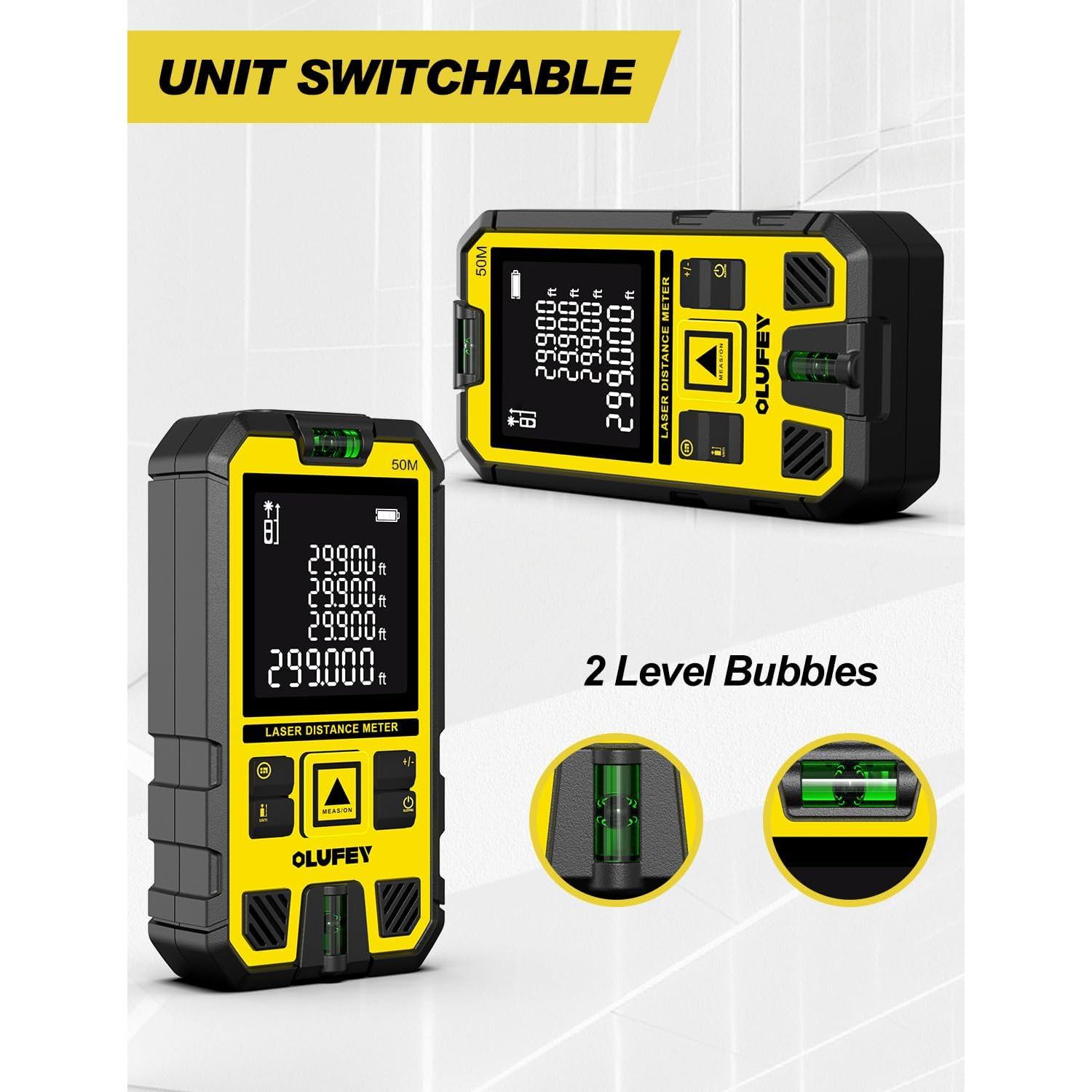 Medidor Láser Olufey OL50 50m IP54 Pantalla LCD Retroiluminada