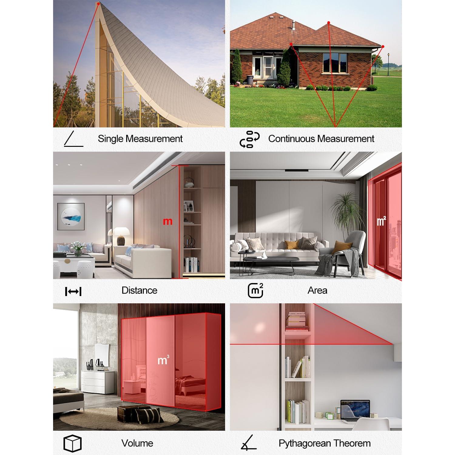 Medidor Láser Olufey OL50 50m IP54 Pantalla LCD Retroiluminada