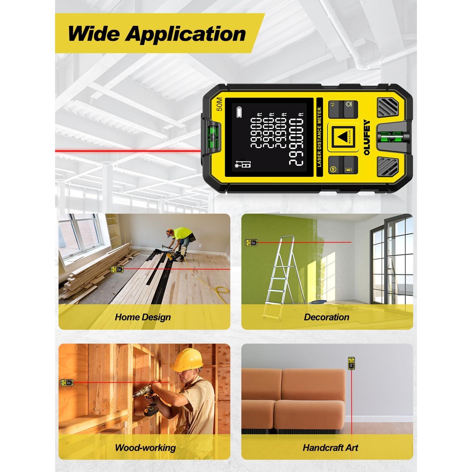 Medidor Láser Olufey OL50 50m IP54 Pantalla LCD Retroiluminada