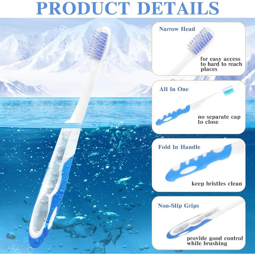 Set de Cepillos de Dientes de Viaje KQNBI 4PCS Plegables