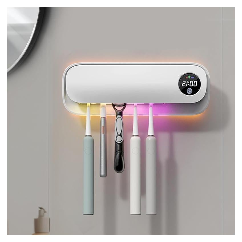 Soporte de Cepillos de Dientes Wekity con Luz y Limpieza Automática