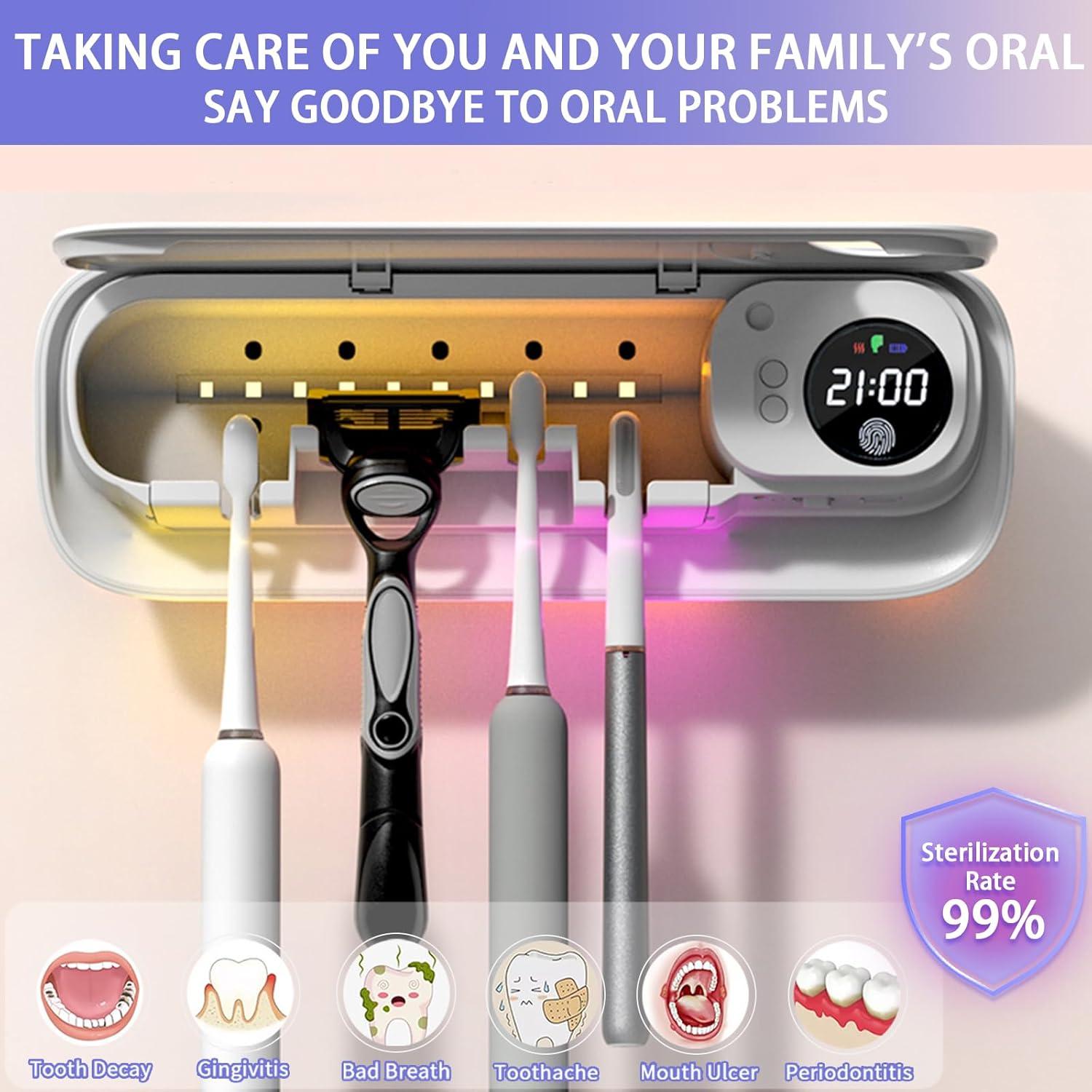 Soporte de Cepillos de Dientes Wekity con Luz y Limpieza Automática