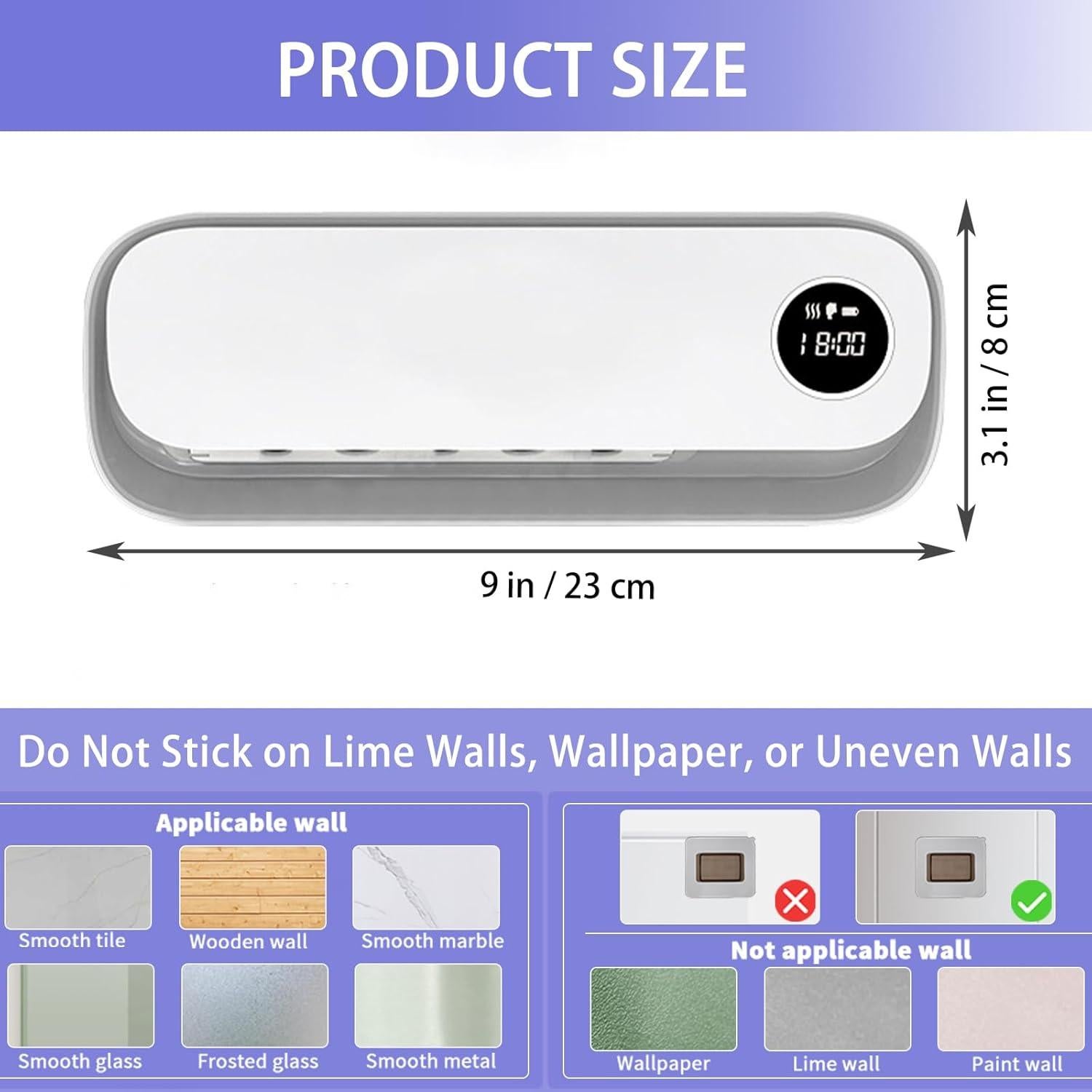 Soporte de Cepillos de Dientes Wekity con Luz y Limpieza Automática