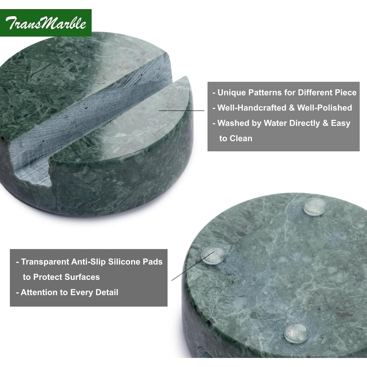 Soporte de Teléfono Celular de Mármol Verde Esmeralda TransMarble