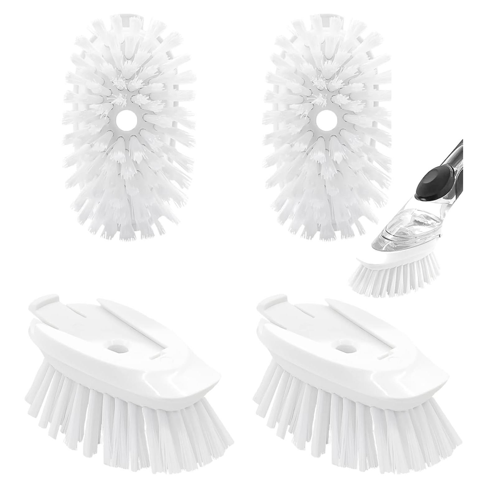 Recargas de cepillo para platos Pamrack, 4 cabezales de nylon