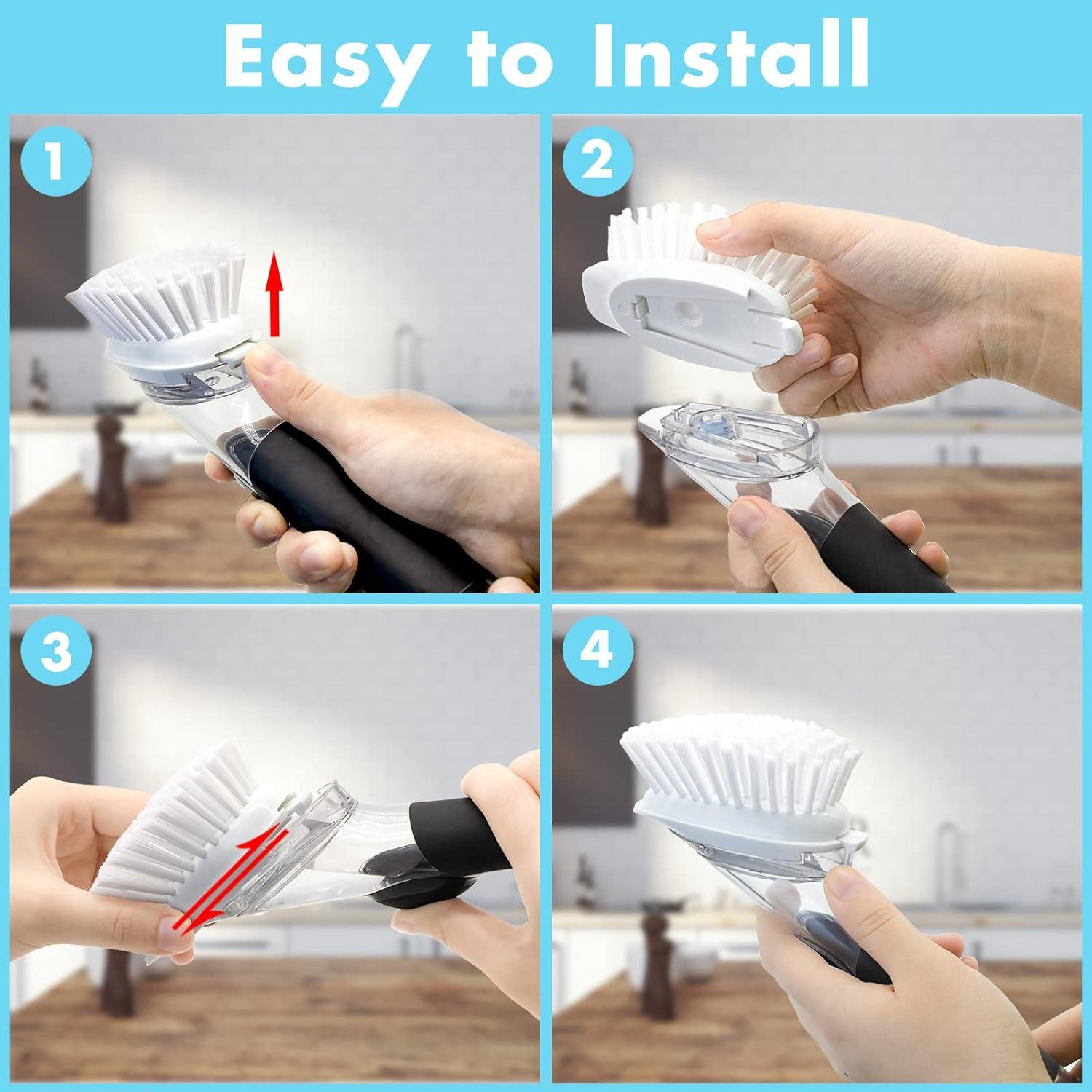 Recargas de cepillo para platos Pamrack, 4 cabezales de nylon