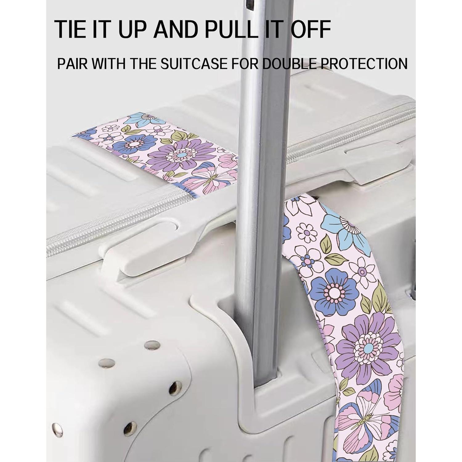 Correas de Equipaje Ajustables ASJHFDIR - Flores Coloridas