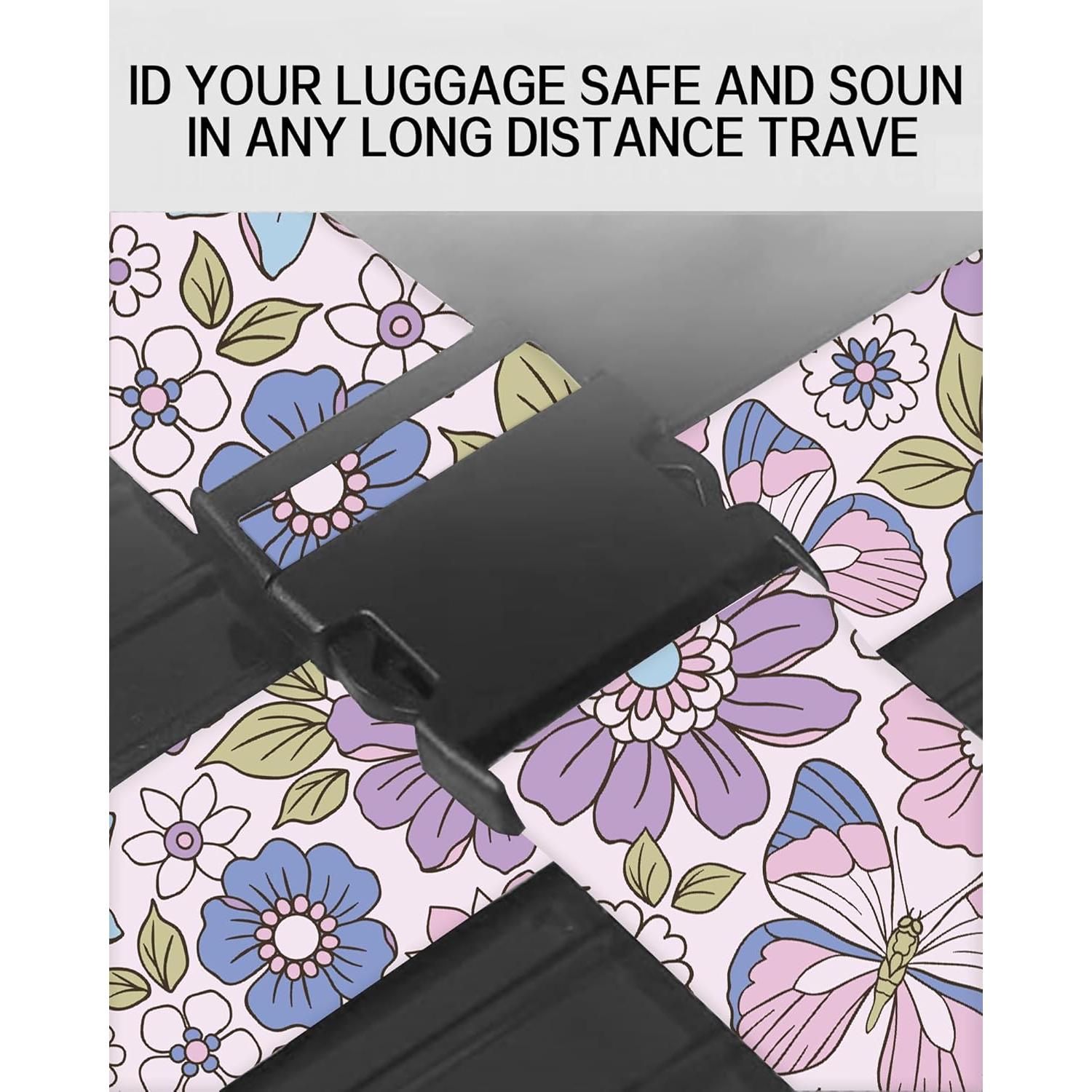 Correas de Equipaje Ajustables ASJHFDIR - Flores Coloridas