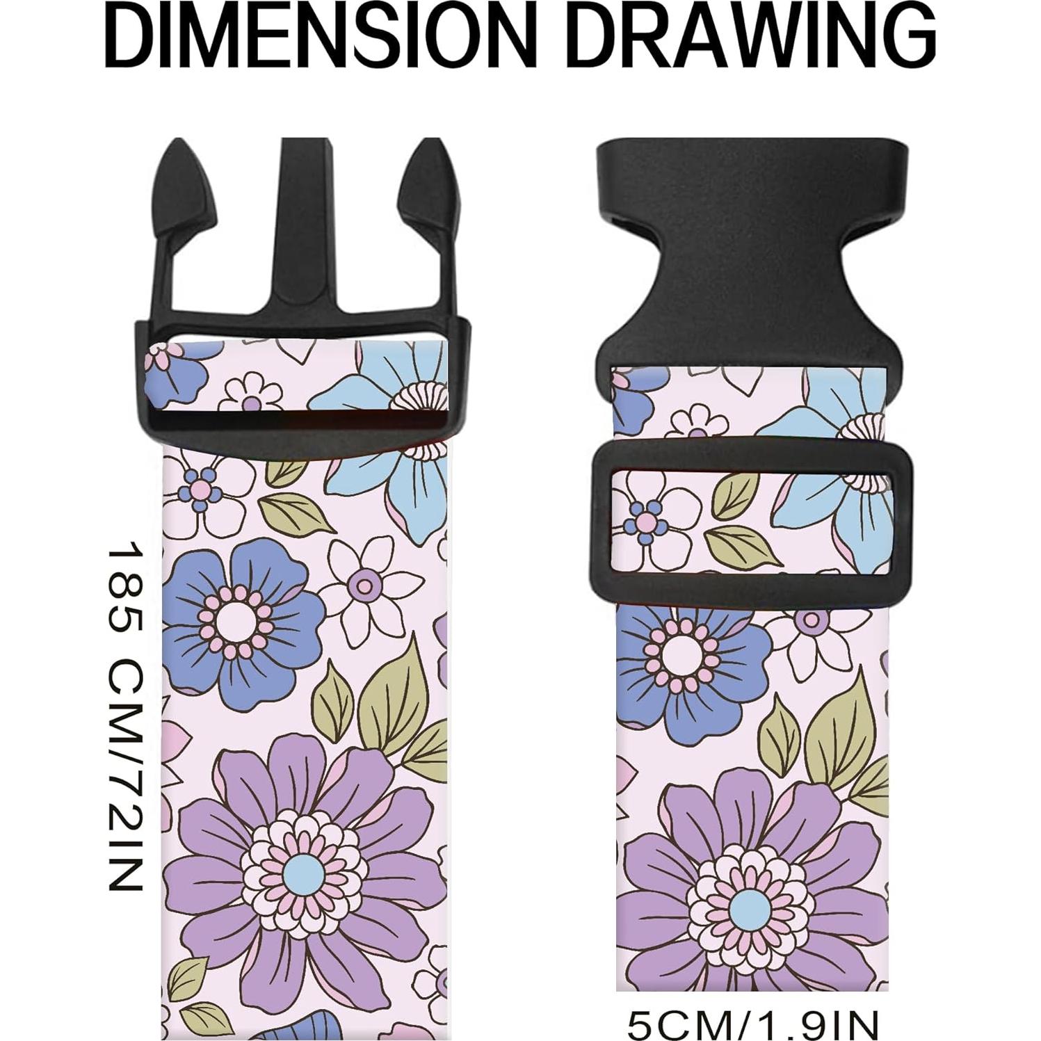 Correas de Equipaje Ajustables ASJHFDIR - Flores Coloridas